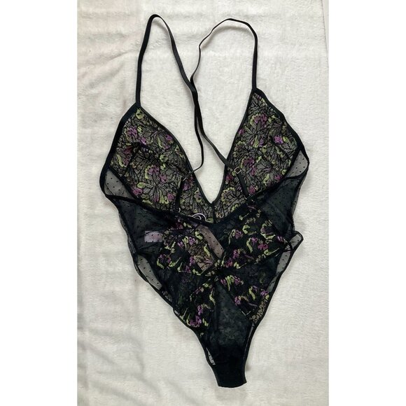 NWT Savage X Fenty Butterfly Wings‎ Lace & Mesh Teddy Purple Heat Size Large - Picture 5 of 9